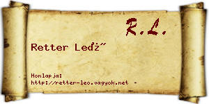 Retter Leó névjegykártya